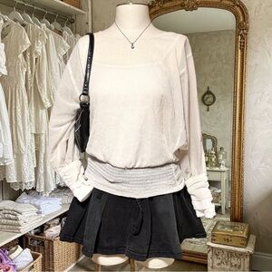 IZ BYER Vintage Y2K White Sheer Long Sleeve Blouse
